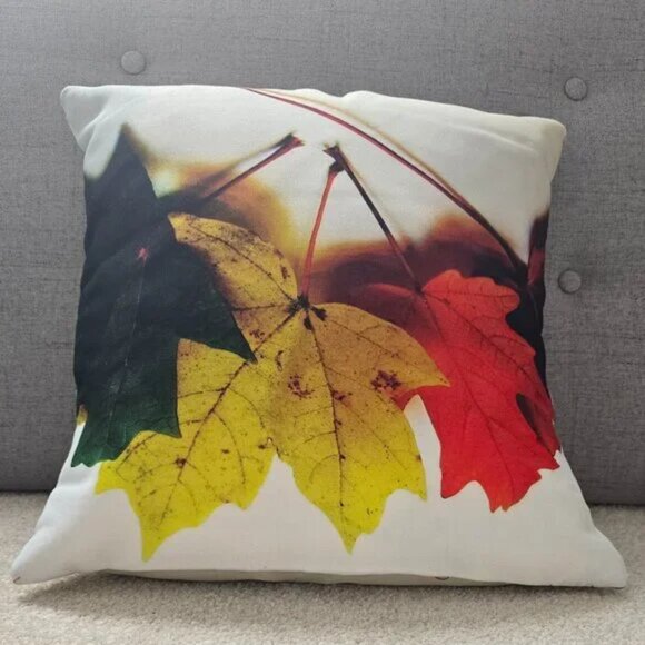 5 PCS Set of 3D Print Cushion Cover 16” x 16” Autumn Leaves - Picture 4 of 4
